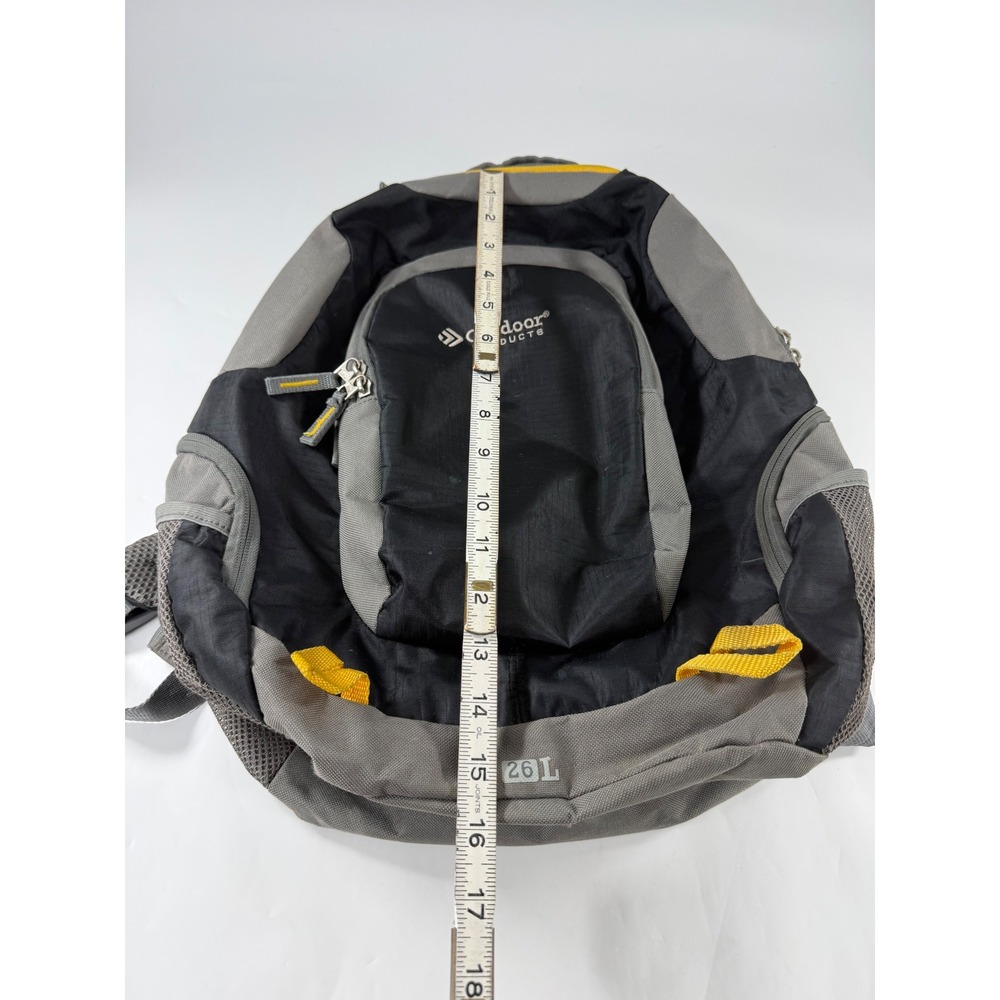 Outdoor Products 26L Backpack Black Gray Yellow Hiking Daypack Travel Bag - Picture 7 of 7